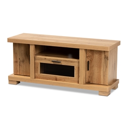 Baxton Studio Viveka Modern and Contemporary Oak Brown Finished Wood 2-Door TV Stand